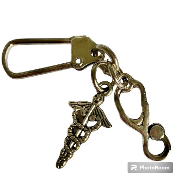 Medical Nursing Caduceus Stethoscope Zipper Pull Purse Charm Backpack MD RN RRT - Picture 2 of 9